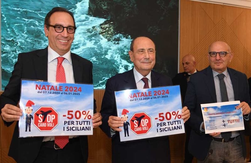 Caro voli, Regione raddoppia lo sconto sui voli per Natale ed estende benefici ai nati in Sicilia e ai viaggi in treno